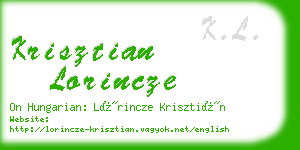 krisztian lorincze business card